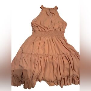 She + Sky Smocked Midi Dress L